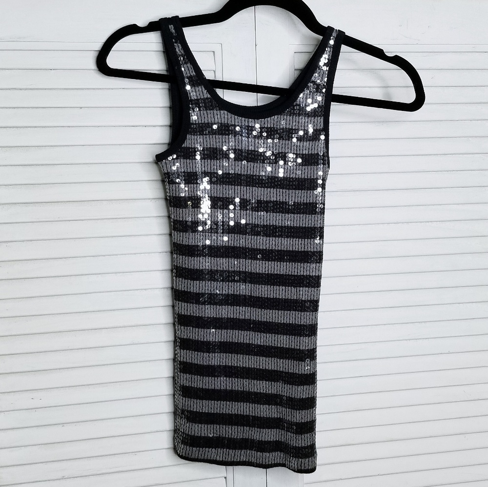 The Limited Striped Sequin Tank Top